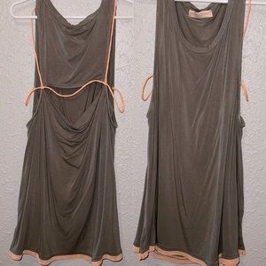 Olive green tank with small open back.